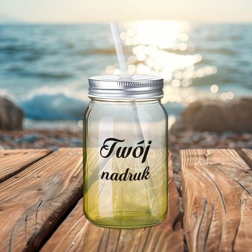 Szklanka Mason Jar z Twoim nadrukiem ze szkła z limonkowym dnem na Arena.pl