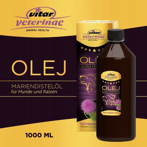 VITAR Veterinae Olej z Ostropestu 1000 ml -bogate źródło witaminy E+Omega 3 na Arena.pl