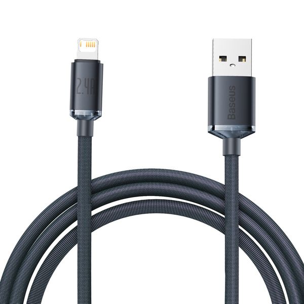 Kabel USB do Lightning Baseus Crystal Shine, 2.4A, 2m (czarny) zdjęcie 2