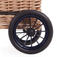 Wiklinowy Prostokątny Kosz na Kółkach 45x35 H50/100 cm