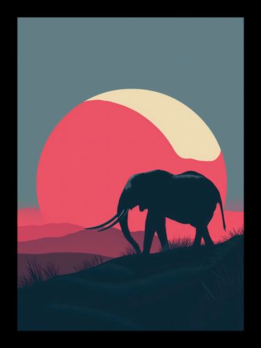 Plakat 13x18cm Słoń przy Czerwieni na Arena.pl