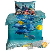 Pościel 3D bawełna satyna 140x200cm MORSKIE GŁĘBINY