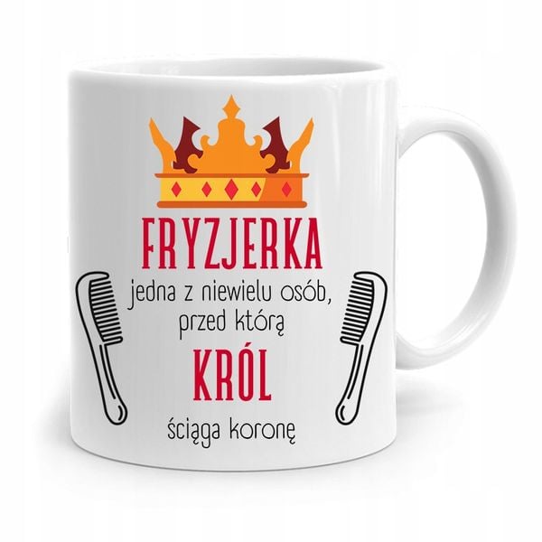 Kubek Dla Fryzjera Barbera Fryzjerka Korona Z Nadrukiem Ze Zdjęciem zdjęcie 1