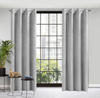 Zasłona gotowa na przelotkach ROSA 140x250 Design91 szara