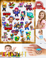 Duży Zestaw Mega Tatuaży zmywalnych - Brawl Stars