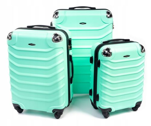 73 ZESTAW WALIZEK PODRÓŻNYCH RGL 3w1 XXL XL L KÓŁKA PODRÓŻNA TORBA ABS na Arena.pl