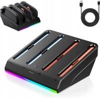 Stacja do ładowania Joy-Con 4 stanowiska RGB do Nintendo Switch 2 czarna