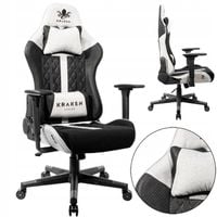 FOTEL GAMINGOWY BIUROWY OBROTOWE KRZESŁO DO BIURKA BIURA BIAŁE TKANINA