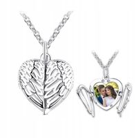 Naszyjnik sekretnik skrzydła anioła ze zdjęciem