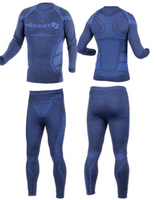 Komplet Termoaktywny Kalesony + Bluza -M-L Bielizna Niebieska Hogert