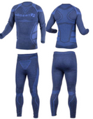 Komplet Termoaktywny Kalesony + Bluza -M-L Bielizna Niebieska Hogert