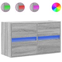 Ścienna szafka TV z LED, szary dąb sonoma, 80x31x45 cm