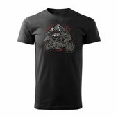 Wyprzedaż - koszulka na motor motocyklowa Ducati Multistrada V2S męska czarna REGULAR L