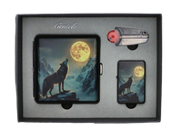 Zestaw z Motywem Wilka – papierośnica, zapalniczka, knot, kamienie