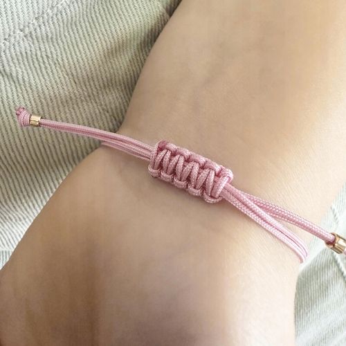 Bransoletka dla dziewczynki srebrna na sznurku srebro pozłacane 925 na Arena.pl