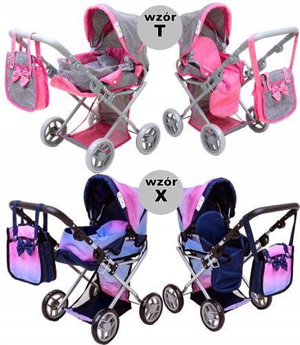 Wózek dla lalek 3w1 GONDOLA + SPACERÓWKA pościel torba przewijak dla lali na Arena.pl