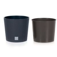 Doniczka Rato okrągła DRTUS250L z wkładem | Antracyt, Kształt Okrągły, Wymiary 25x22 cm, Kolor Antracyt, Prosperplast