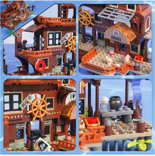 Zestaw klocków WYSPA PIRACKA klocki konstrukcyjne WYSPA ZE STATKIEM na Arena.pl