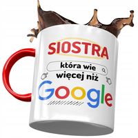 Kubek Czerwony Dla Siostry Na Urodziny Na Prezent Z Nadrukiem Ze Zdjęciem