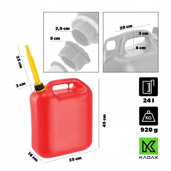 Kanister Na Paliwo Pojemnik Baniak 24L Lejek Atest zdjęcie 3
