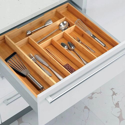ORGANIZER NA SZTUĆCE WKŁAD DO SZUFLADY REGULOWANY BAMBUSOWY DREWNIANY na Arena.pl