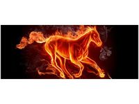 100X40CM OGNISTY KOŃ OBRAZ DREWNO