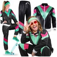LATA 80 I 90 PRZEBRANIE RETRO KOSTIUM CZARNY DRES STRÓJ DISCO ROZMIAR