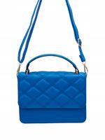 Elegancka torebka listonoszka skóra ekologiczna pikowana niebieski 5011