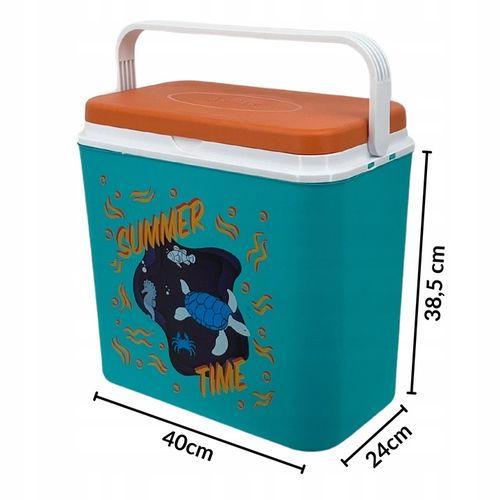 Przenośna LODÓWKA TURYSTYCZNA 24L na Wkłady Mrożące, SOLIDNY uchwyt na Arena.pl