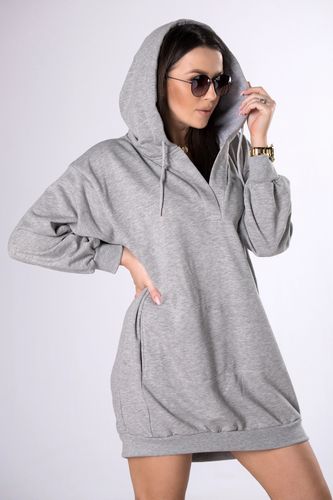 Bluza oversize z kapturem - Szary S na Arena.pl