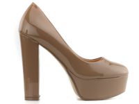 Kawowe beżowe szpilki na platformie 36