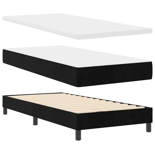 Łóżko Box Spring z materacem i LED czarne 100x200 cm aksamitne na Arena.pl