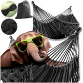 Hamak boho makrama- ciemny szary