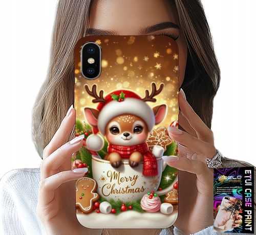 ETUI DO IPHONE XS MAX - RENIFEREK SŁODKI RENIFER ŚWIĄTECZNE WZÓR na Arena.pl