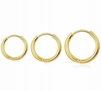 KOLCZYKI ZŁOTE KÓŁKA 3 szt 10 ,12,14 mm STAL 316 L