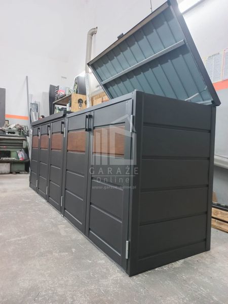 Zabudowa koszy na śmieci obudowa kubłów 345x80x120 cm 5x240L ID509 zdjęcie 4