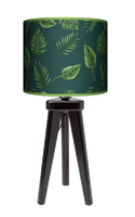 Lampa stołowa - nocna trójnóg drewniana mała - zielona - Aloha