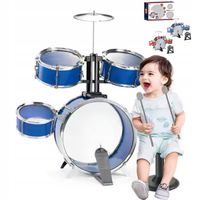Zestaw Perkusyjny dla Dzieci z Taboretem i Pałeczkami 5 BĘBNÓW TALERZ