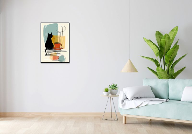 Plakat 50x70cm Kot i Kawa zdjęcie 4