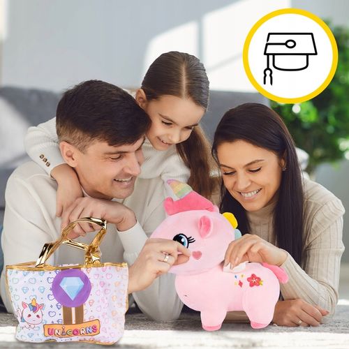 PLUSZOWY JEDNOROŻEC Z TOREBKĄ PLUSZOWA MASKOTKA PRZYTULANKA PLUSZAK UNICORN na Arena.pl