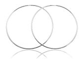 Eleganckie klasyczne srebrne kolczyki gładkie duże koła kółka 6cm