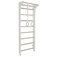 Drabinka gimnastyczna Solo drewniana 220x80 cm z drążkiem i kółkami