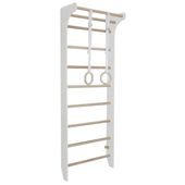 Drabinka gimnastyczna Solo drewniana 220x80 cm z drążkiem i kółkami