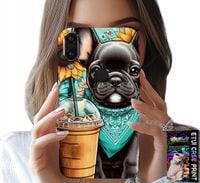 ETUI DO HUAWEI P SMART 2019 - BULDOG COFFI LOVE, SŁONECZNIKI, PSI CASE