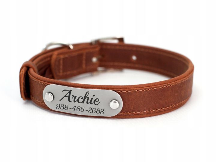 Obroża dla psa z identyfikatorem Cognac rozmiar M zdjęcie 4