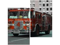 60X60CM BOSTOŃSKI WÓZ STRAŻACKI BRETT LEVIN DWU OBRAZ ŚCIAN