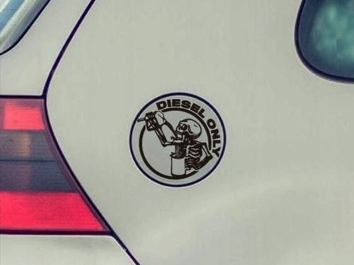 Naklejka Wlepka na Samochód Motor Wlew Paliwa DIESEL ONLY Kościotrup Skull na Arena.pl