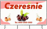 BANER REKLAMOWY oczkowany 100x50cm projekt w cenie CZEREŚNIE