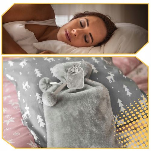 Duży Termofor Gumowy w Pokrowcu Ogrzewacz Pluszowy w Sweterku na Wodę XXL na Arena.pl