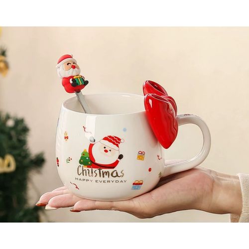 kubek świąteczny z kokardą - zestaw w pudełku z łyżeczką 400 ml kb25cze na Arena.pl